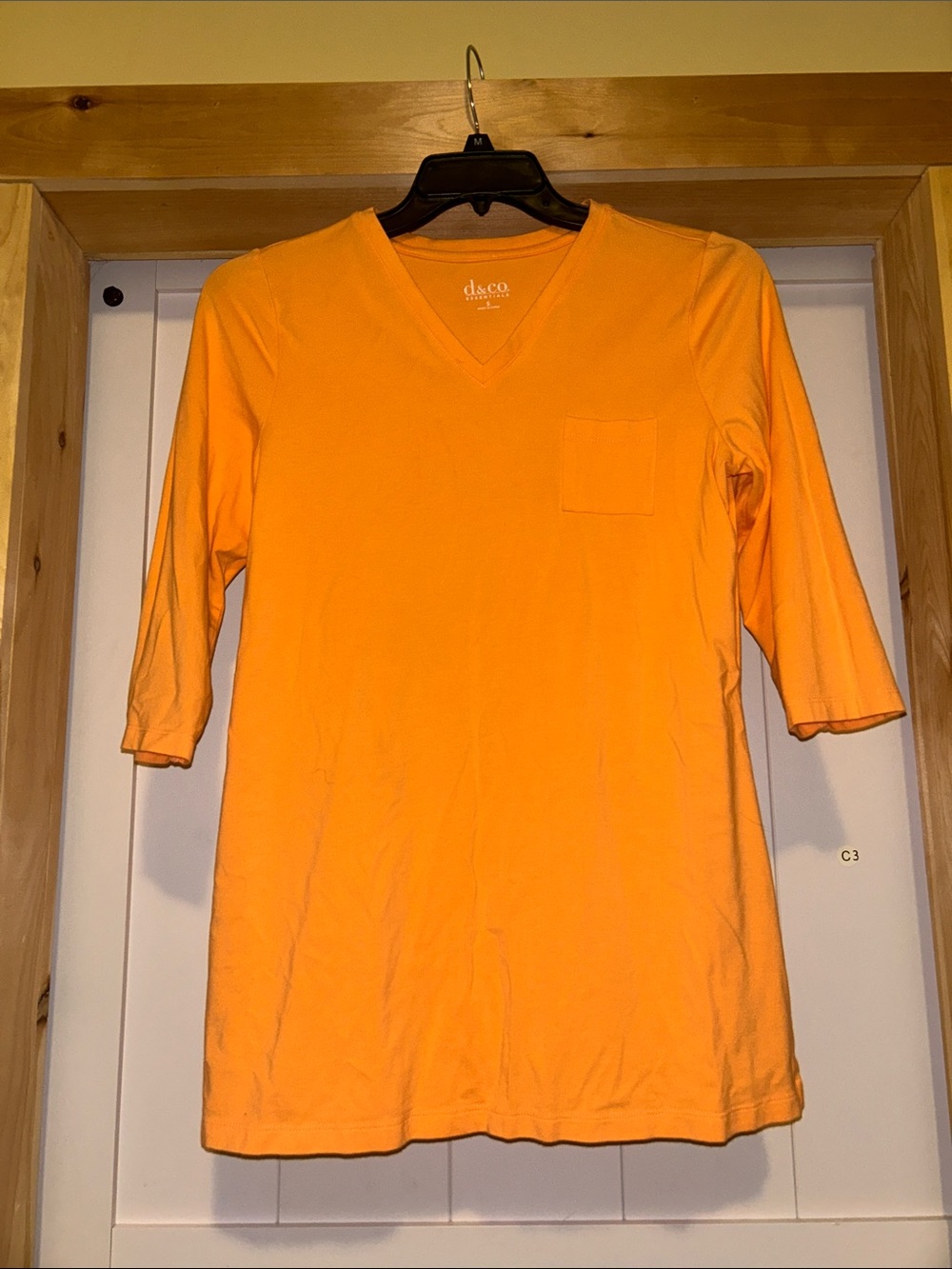 Orange V-Neck women’s short sleeve dress